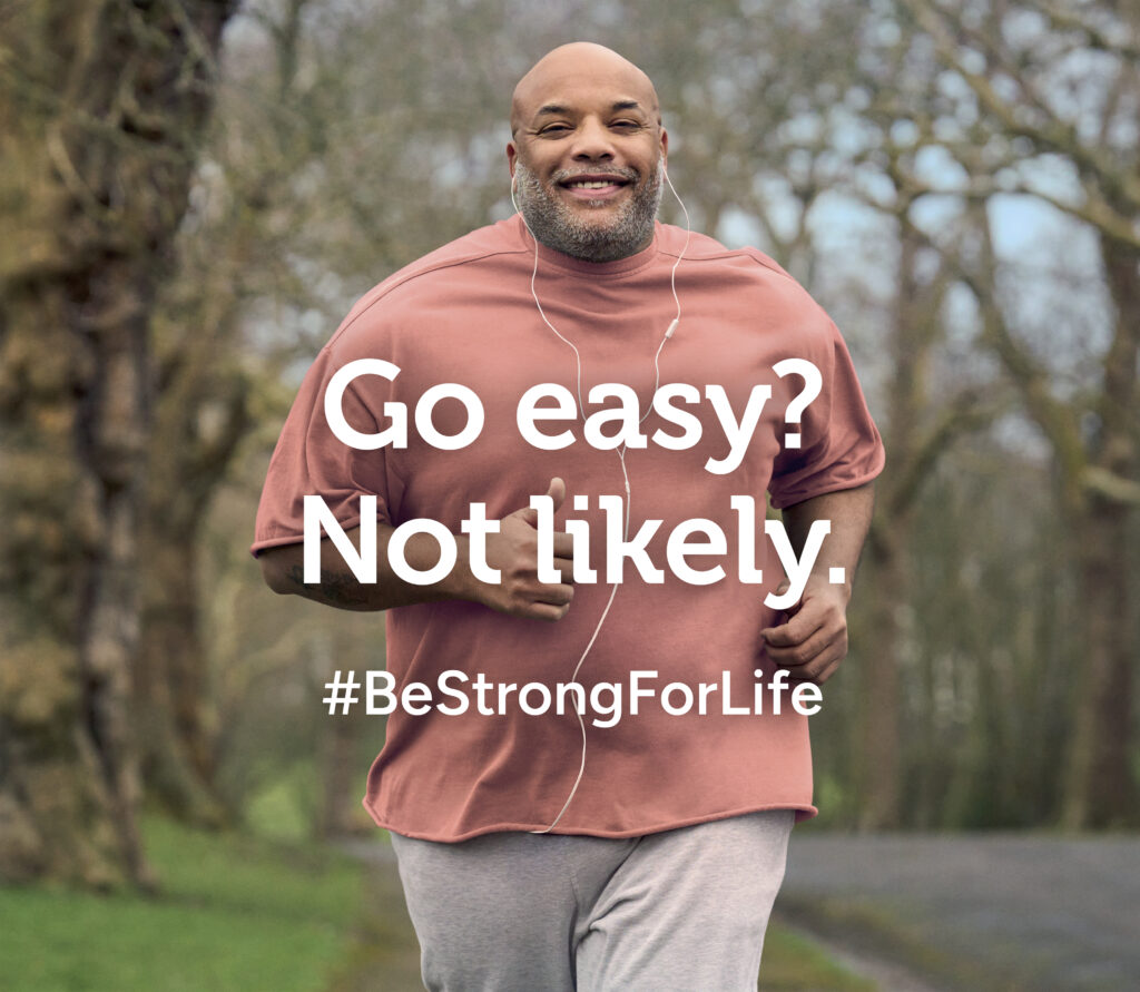 Fitness campaign image of male runner outdoors, produced for multi-location health and wellbeing campaign with full production and budget management